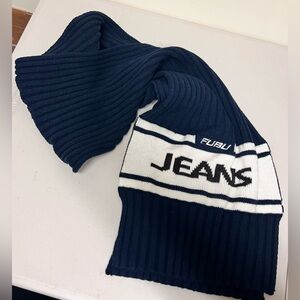 Vintage Fubu Jeans Men’s Knit Scarf One Size 70” Ribbed Sportswear Urban Y2K